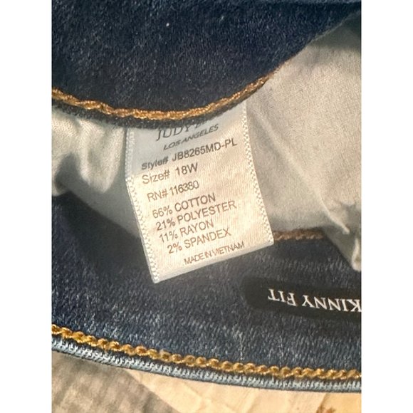 Judy Blue‎ Skinny Jeans 18W Distressed with Black, Gold and Tan Insets - Picture 8 of 8